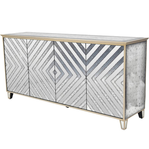 Libra Lexington Four Door Antique Mirrored Sideboard